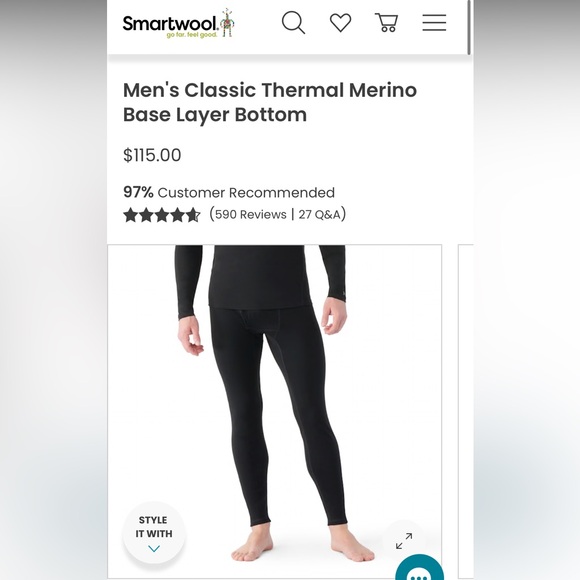 Smartwool Other - Smartwool Merino Thermal Black Base Layer